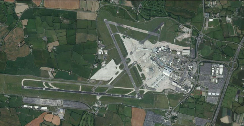 aerial photo dublin airport runway