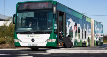 Red car park shuttle bus Red car park shuttle bus